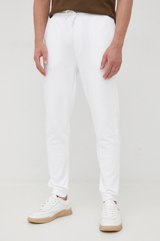 Bavlněné tepláky BOSS Casual pletenina bílá 50468448