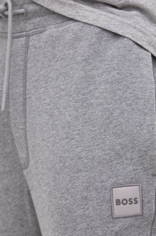 Bavlněné tepláky BOSS Casual šedá 50468448