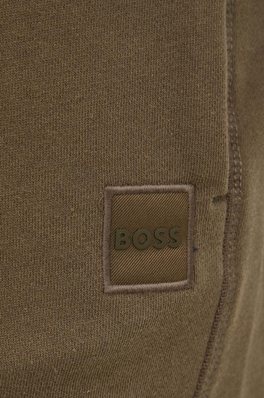 BOSS spodnie dresowe bawełniane BOSS ORANGE zielony 50468448