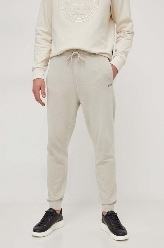 BOSS pantaloni de trening din bumbac CASUAL bumbac bej 50472661