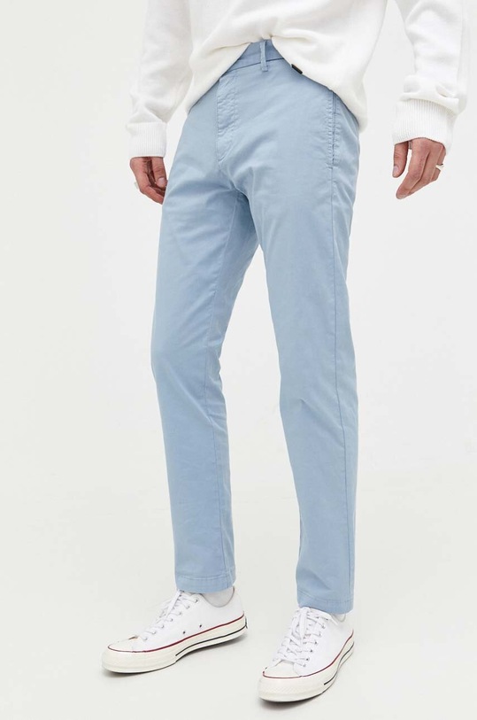 HUGO spodnie z elastanem niebieski 50468314