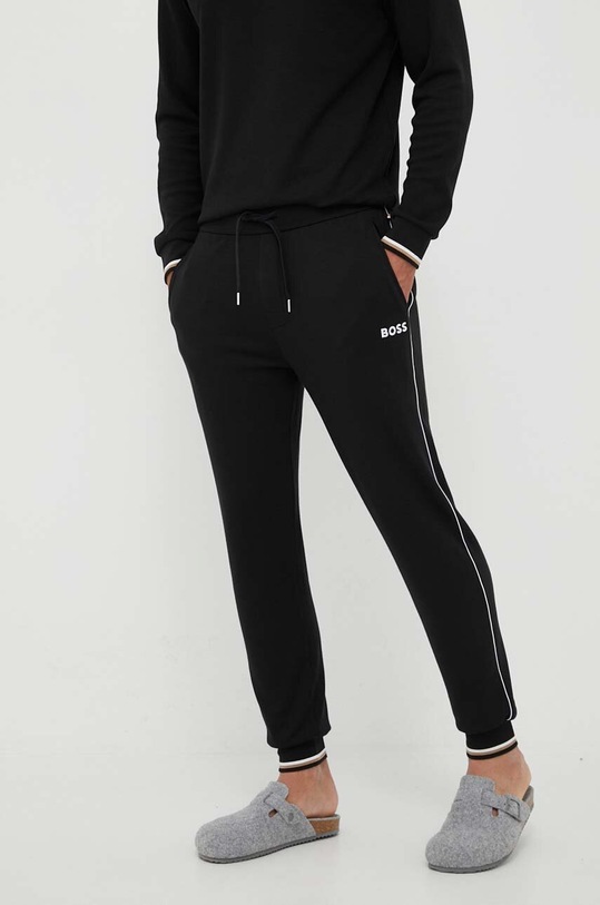 BOSS pantaloni de lounge tricotaj negru 50469710