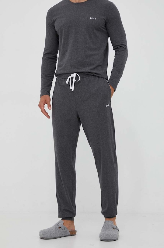 BOSS spodnie lounge z elastanem szary 50473000