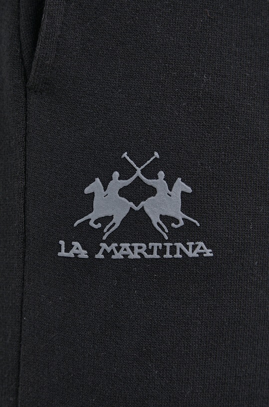 La Martina pantaloni de trening din bumbac negru CCMT03