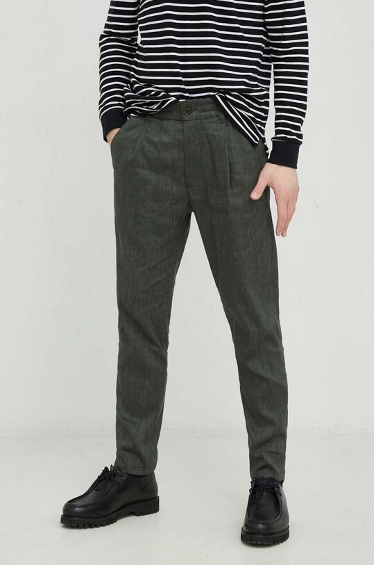 Drykorn pantaloni din in 40393.126014.2100 verde SS23