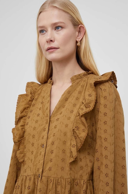 Y.A.S sukienka bawełniana zielony 26025913.DullGold