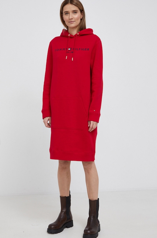 Šaty Tommy Hilfiger WW0WW30061.PPYY červená SS22
