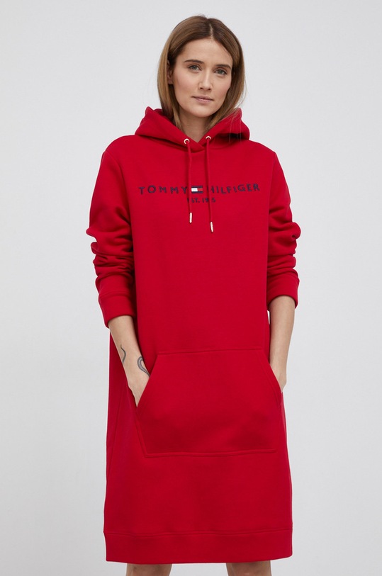 Šaty Tommy Hilfiger WW0WW30061.PPYY červená