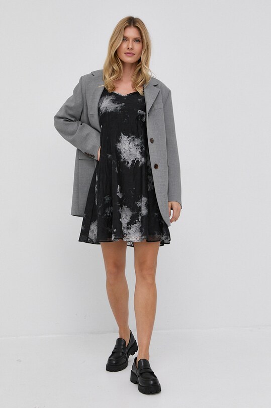 Samsoe Samsoe Rochie din amestec de mătase F21400040 negru SS22