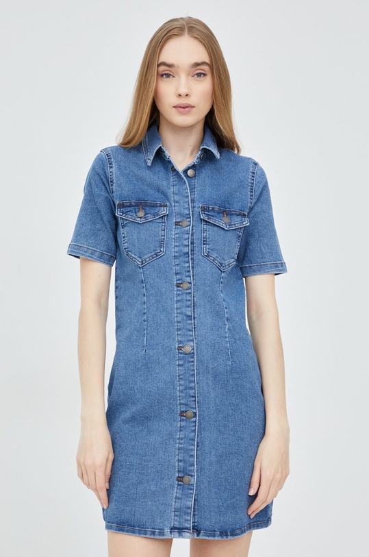 JDY sukienka jeansowa z elastanem niebieski 15253173.MediumBlue
