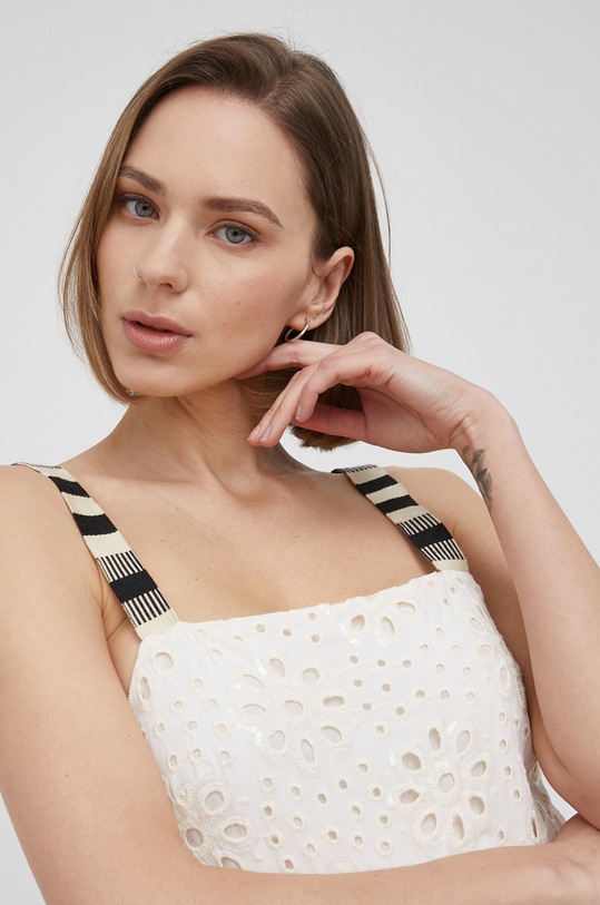 Desigual sukienka bawełniana 22SWVW05 beżowy 22SWVW05