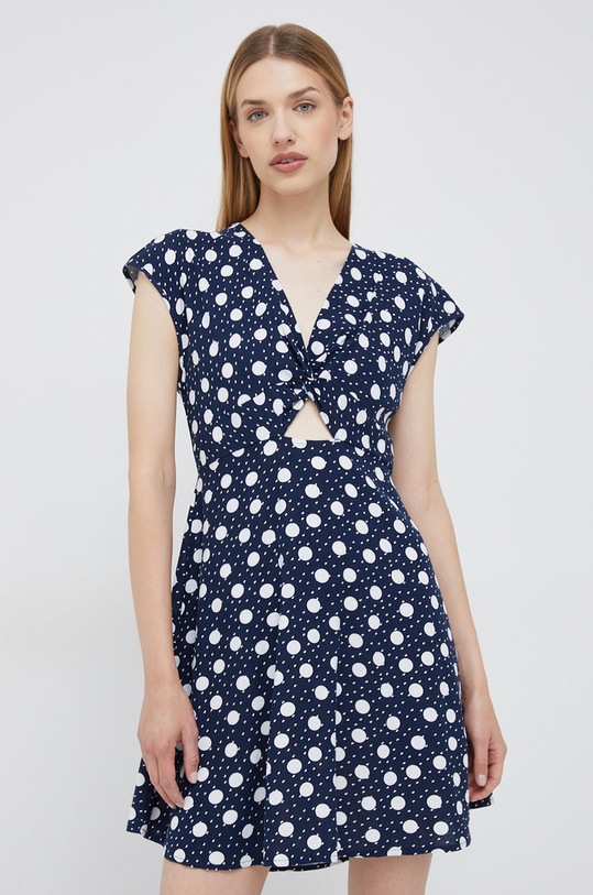 Vero Moda sukienka z domieszką lnu casual granatowy 10260353.NavyBlaze1