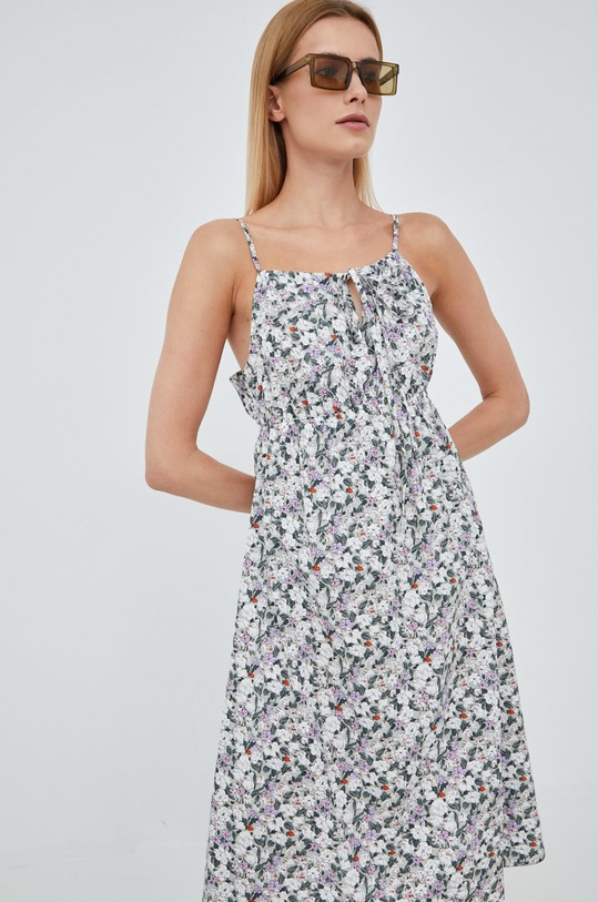 Vero Moda sukienka bawełniana wzorzyste szary 10260727.DesertSage