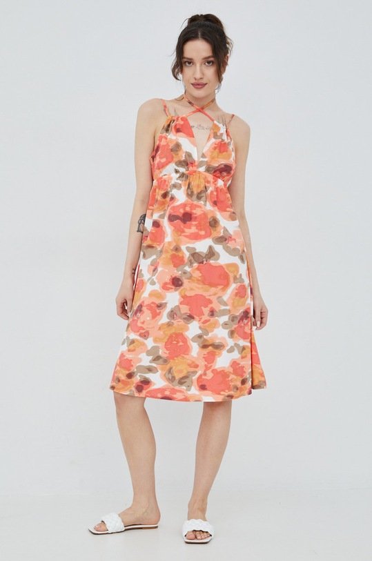 Vero Moda sukienka bawełniana 10260727.Gardenia pomarańczowy SS22