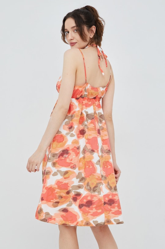 Odzież Vero Moda sukienka bawełniana 10260727.Gardenia pomarańczowy