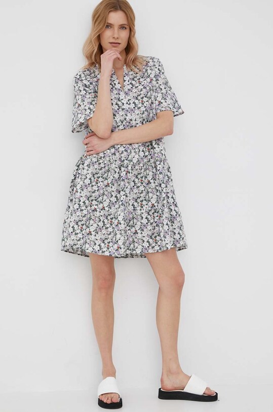 Хлопковое платье Vero Moda узор зелёный 10260734.DesertSage