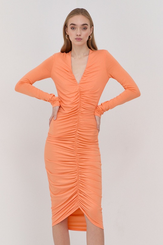 Patrizia Pepe Sukienka z elastanem pomarańczowy 8A0953.J013