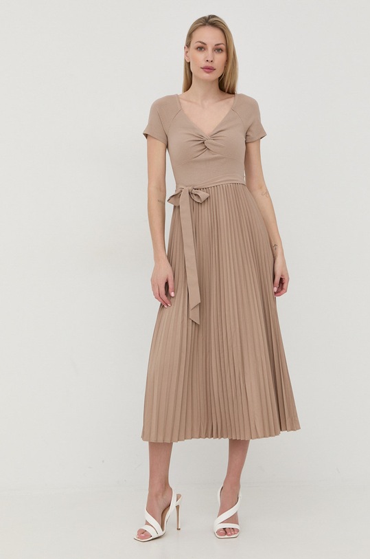 Guess sukienka WBGK86.WE6D1 brązowy AW23