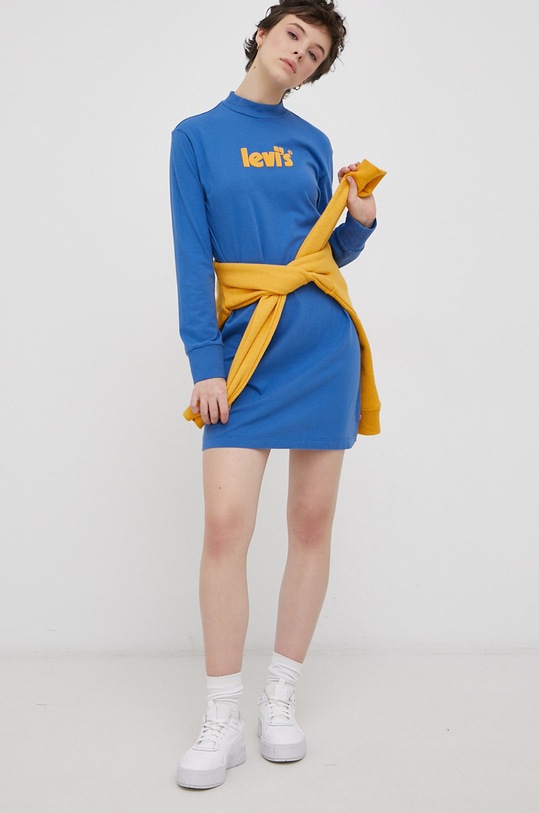 Bavlněné šaty Levi's mini modrá A1773.0000
