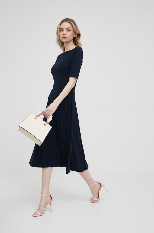 Lauren Ralph Lauren sukienka 250863913002 z elastanem granatowy 250863913002