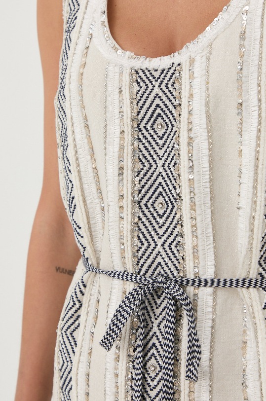 Plátěné šaty Twinset 221TT2240 béžová