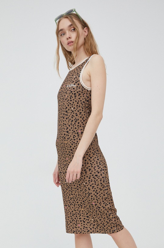 Femi Stories sukienka wzorzyste brązowy MARI.BRWN/LEO