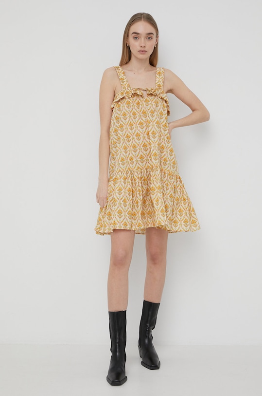 Бавовняна сукня Notes du Nord 12674 жовтий SS22