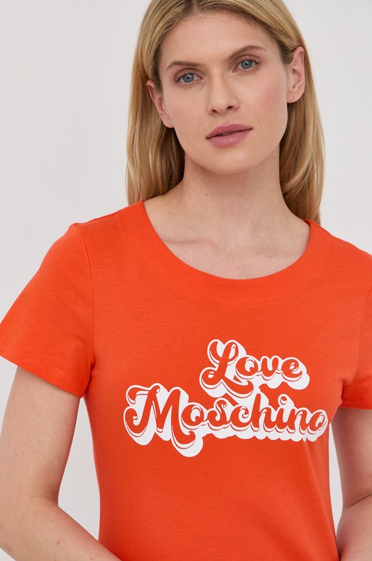 Odzież Love Moschino sukienka bawełniana W.5.929.20.M.3876 pomarańczowy