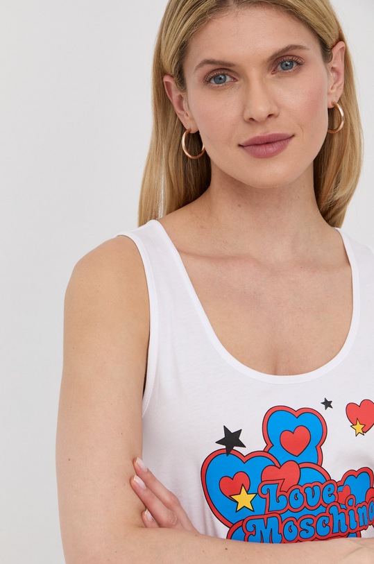 Bavlnené šaty Love Moschino biela W.5.C28.03.M.3876