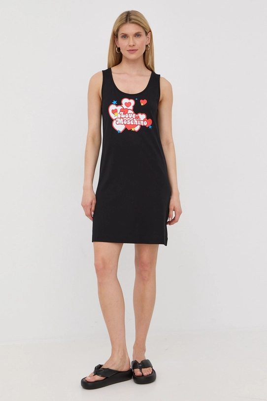 Хлопковое платье Love Moschino W.5.C28.03.M.3876 чёрный SS22