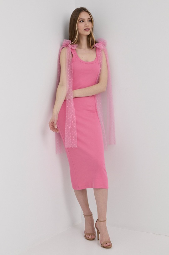 Šaty Red Valentino midi růžová XR0MJ09F6H3