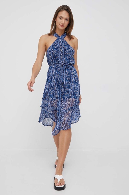 Šaty Pepe Jeans Jeana midi námořnická modř PL953037.0AA