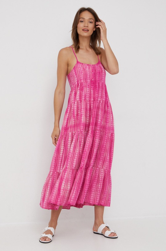Pepe Jeans rochie din bumbac Pearl maxi violet PL953059.422