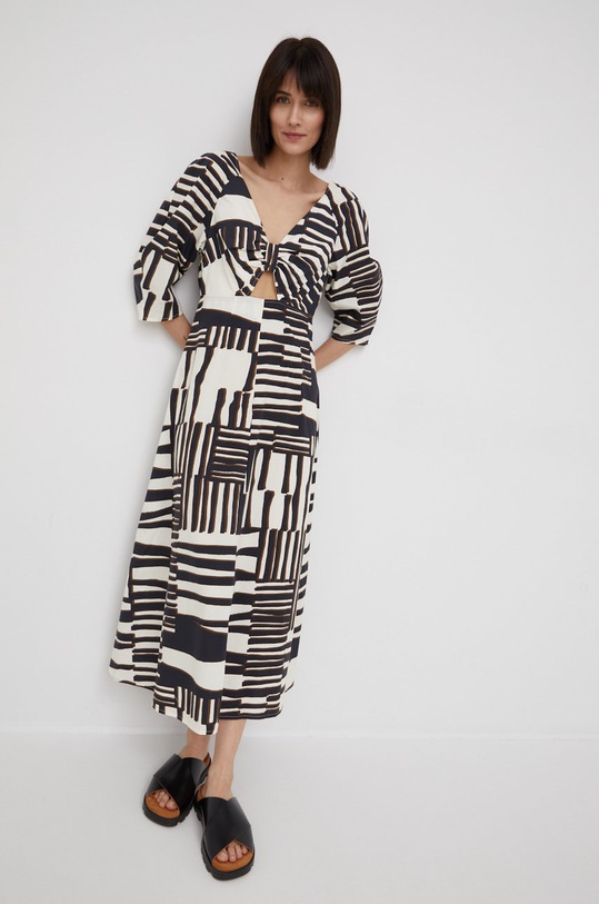 Sisley sukienka bawełniana 4O5RLV01H.76W czarny SS22