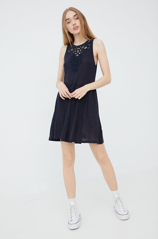 Сукня з домішкою льону Superdry W8011061A.98T темно-синій SS22