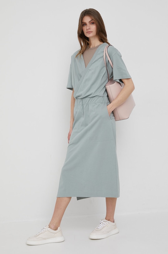 Bavlněné šaty G-Star maxi zelená D21296.B771