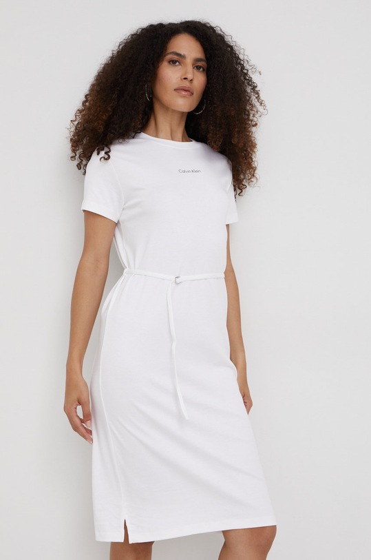 Одяг Бавовняна сукня Calvin Klein K20K203660.PPYY білий
