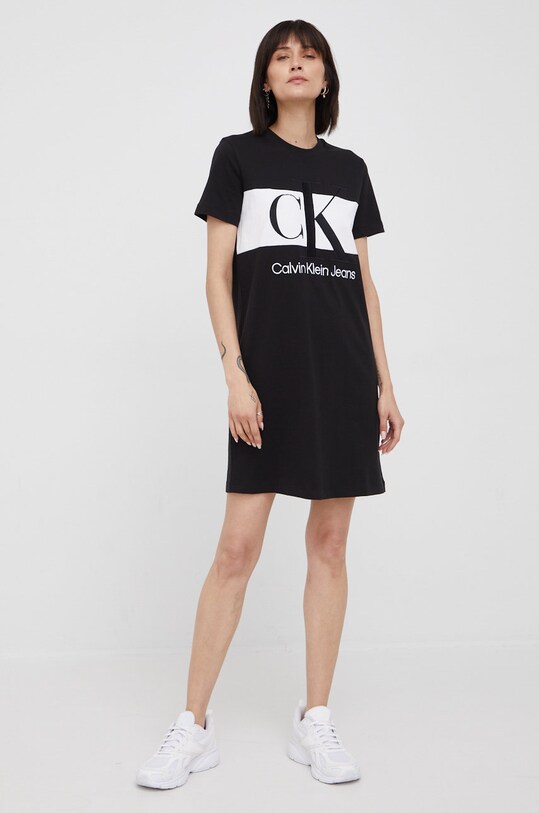 Хлопковое платье Calvin Klein Jeans J20J218862.PPYY чёрный SS22
