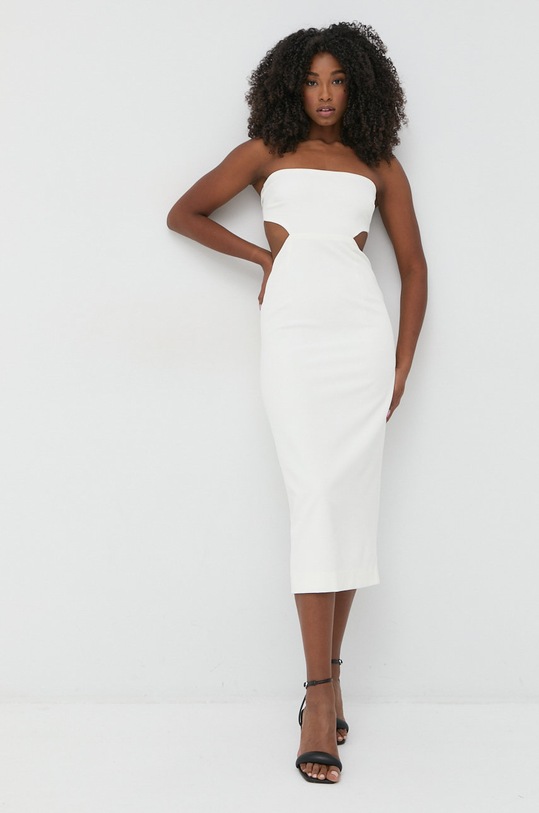 Рокля Bardot голи рамене бежов 57894DB.ORCHIDWHT