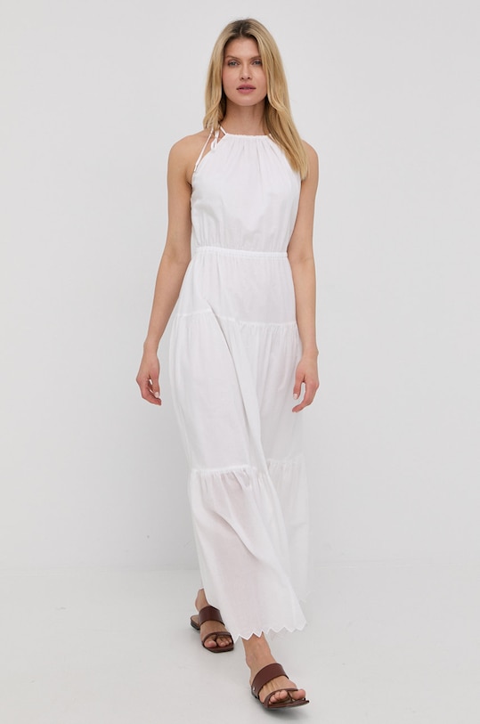 MICHAEL Michael Kors rochie din bumbac MS280YZ4YJ alb SS22