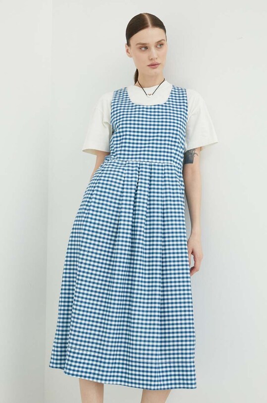 Deus Ex Machina sukienka lniana DLA229247 niebieski SS23