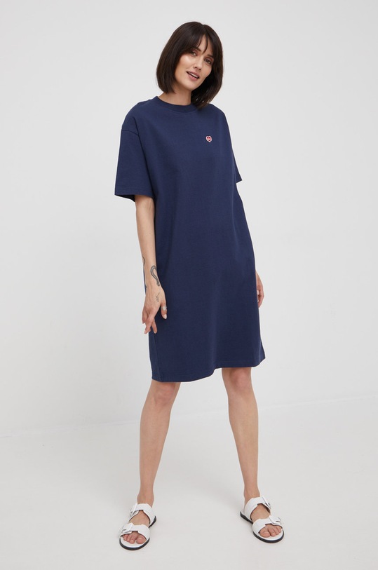 Deus Ex Machina rochie din bumbac DLF219062 bleumarin AW22