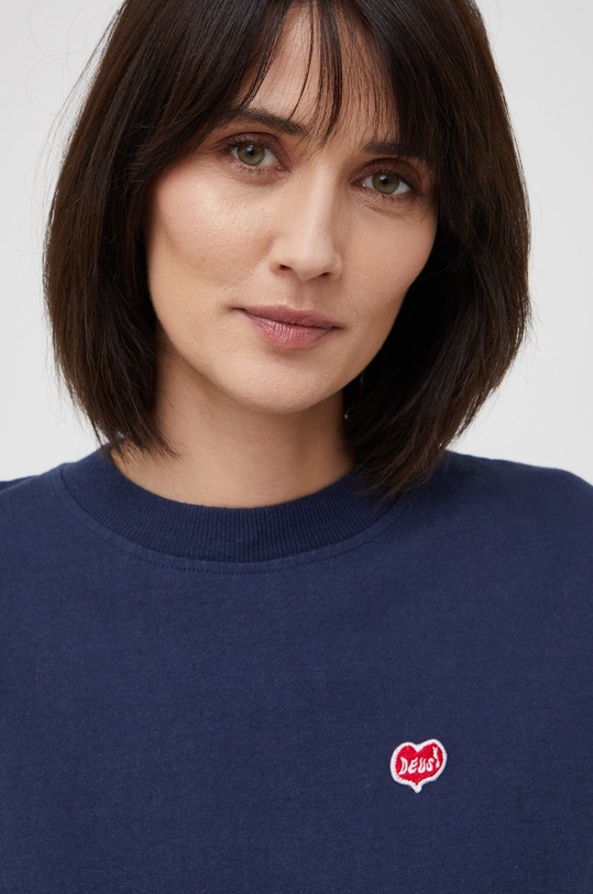 Deus Ex Machina rochie din bumbac bleumarin DLF219062