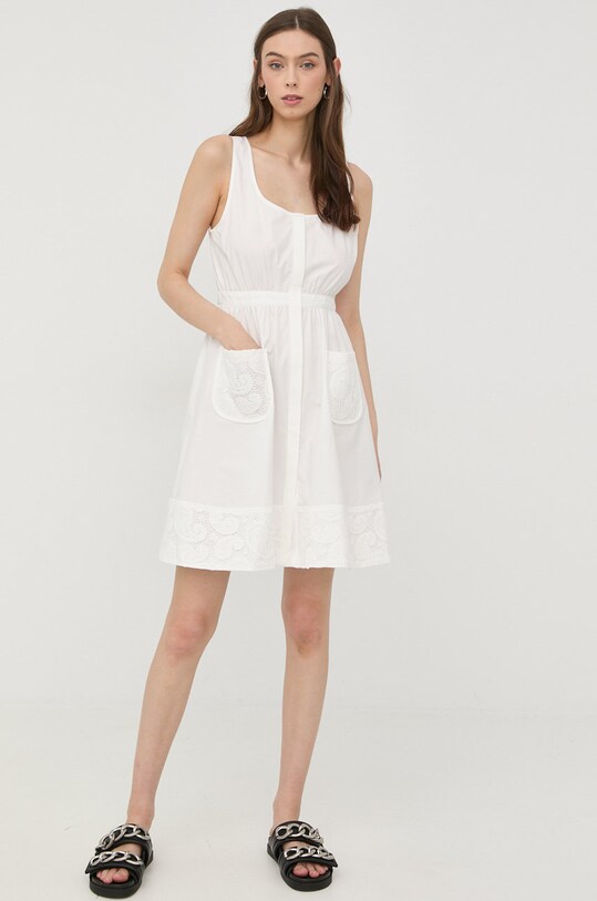 Бавовняна сукня The Kooples FROB24268K білий SS22
