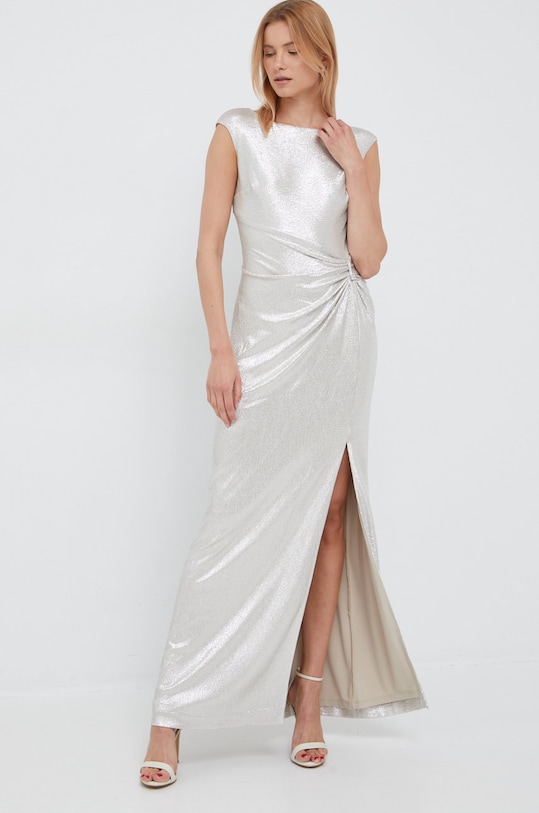 Šaty Lauren Ralph Lauren pletenina strieborná 253771574001