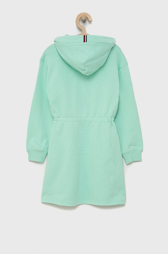 Tommy Hilfiger rochie din bumbac pentru copii KG0KG06267.PPYY verde SS22
