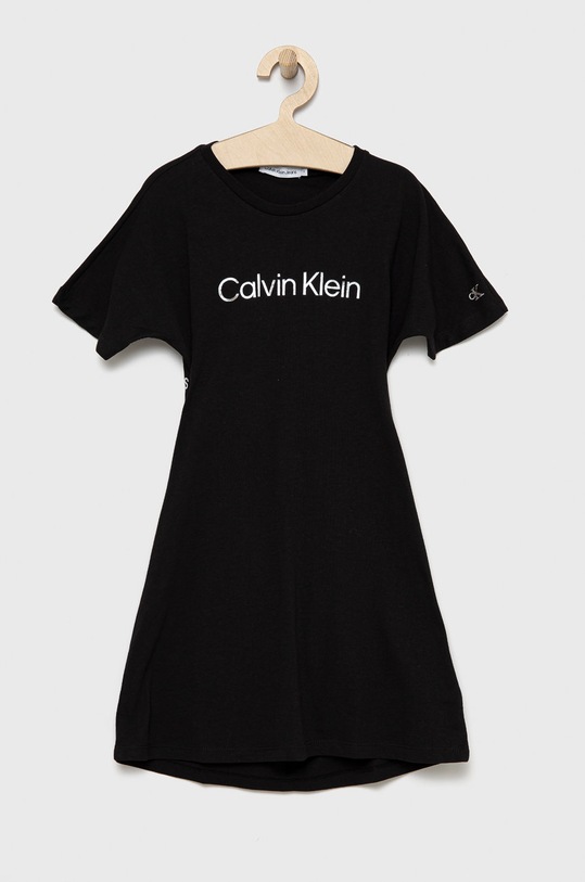 Calvin Klein Jeans sukienka bawełniana dziecięca IG0IG01418.PPYY bawełna czarny IG0IG01418.PPYY