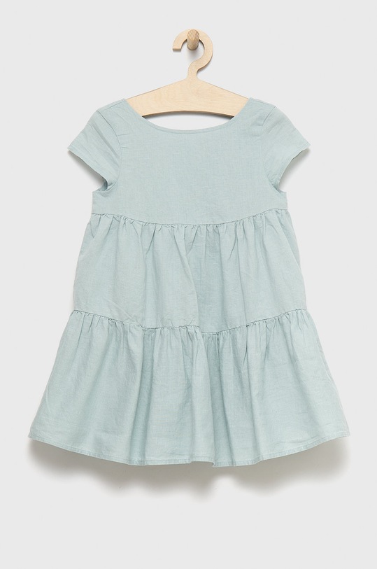 United Colors of Benetton rochie din in pentru copii midi albastru 4BE7CV004.G