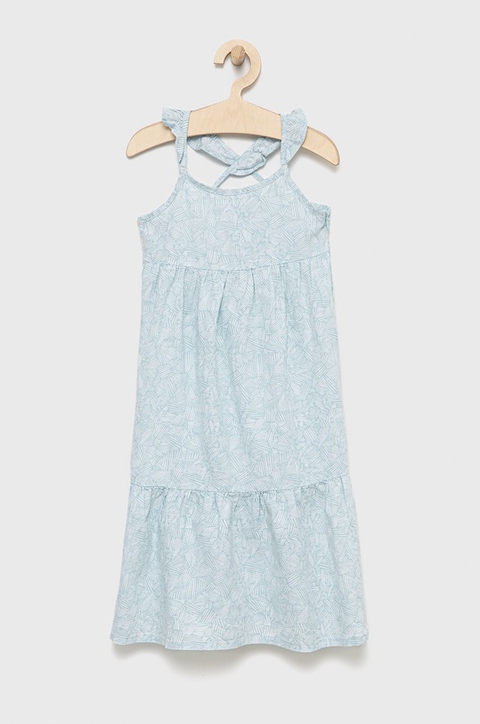Dječja lanena suknja United Colors of Benetton midi plava 4PL9CV003.G