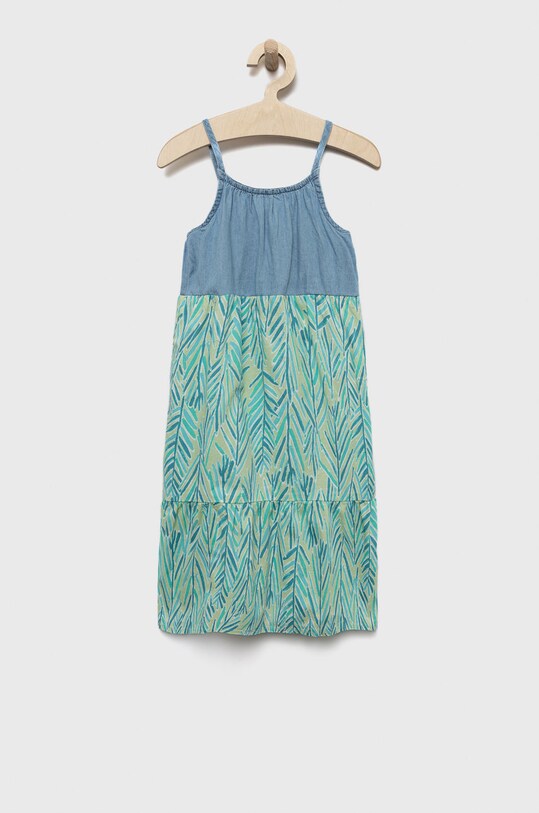United Colors of Benetton rochie din bumbac pentru copii mini turcoaz 4UEBCV00F.G